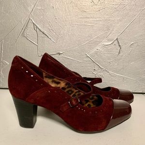 Mary Jane Heels Sz.6.5, Burgundy/Maroon